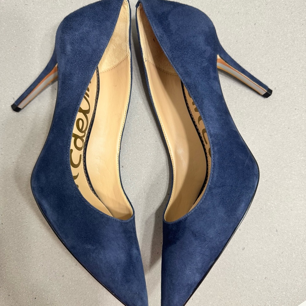 Sam Edelman Margie Pumps Baltic Navy Suede 7.5 - Picture 8 of 10